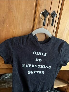 Girls Do Everything Better Graphic Tee - Black